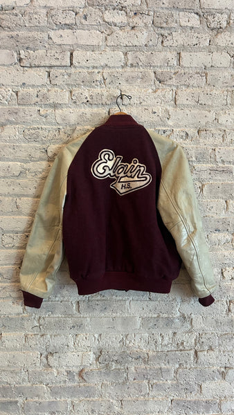 1970's Butwin Elgin Varsity Jacket in Burgundy