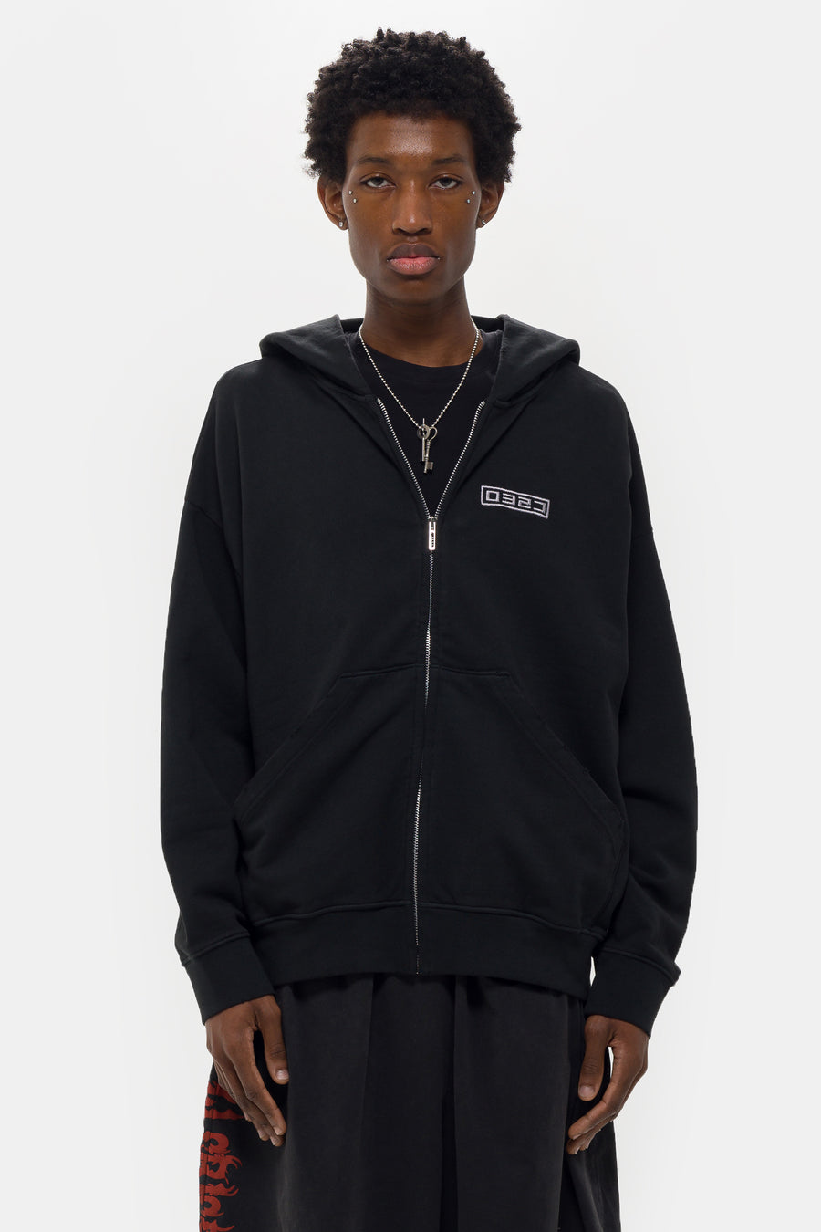 032C Routine Zip Hoodie in Faded Black - Notre