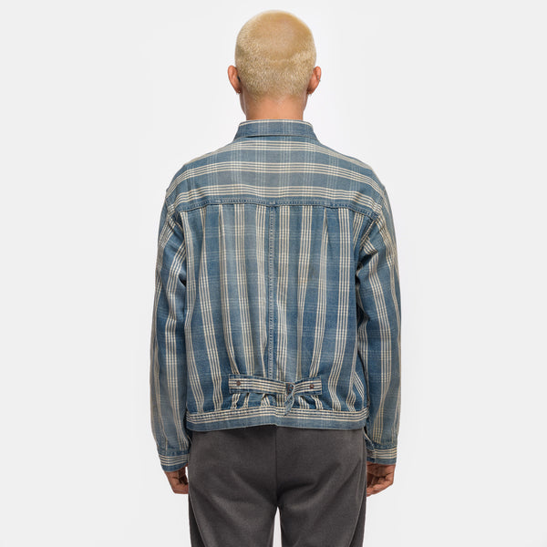 No. 213 Indigo Palaka Denim Jacket in Check
