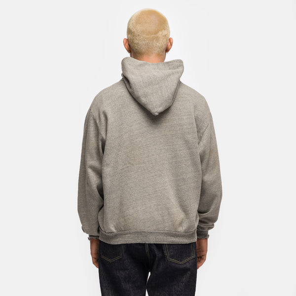 Vintage Lightweight Zip Sweat Hoodie in Gray