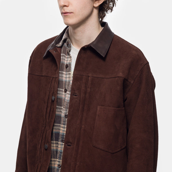 Vintage Suede Leather 1st Type Jacket in Brown - A.Presse