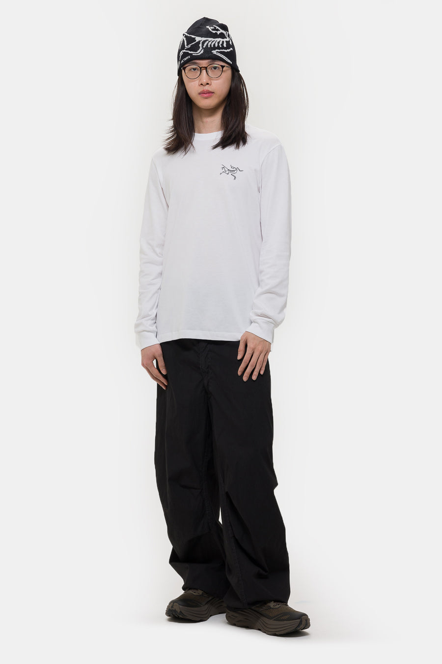 Arc'teryx Arc'Multi Bird Logo Long Sleeve T-Shirt in White Light - Notre