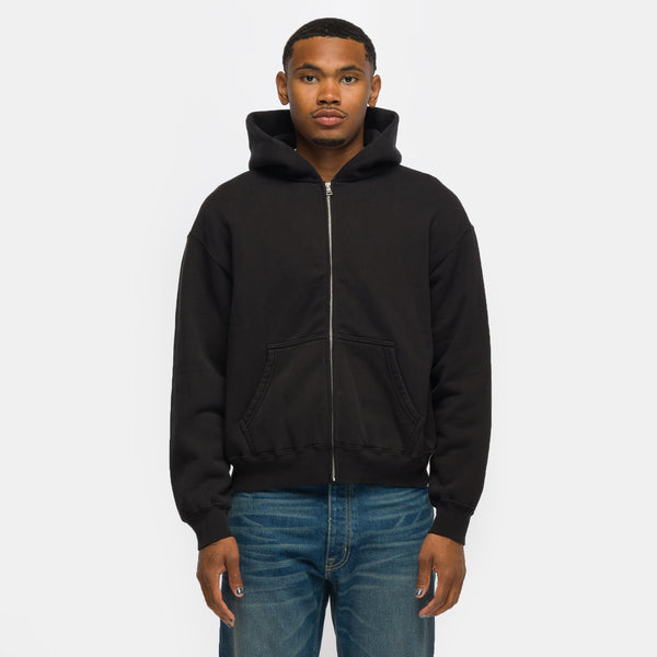 Basics Zip Hoodie in Aged Black