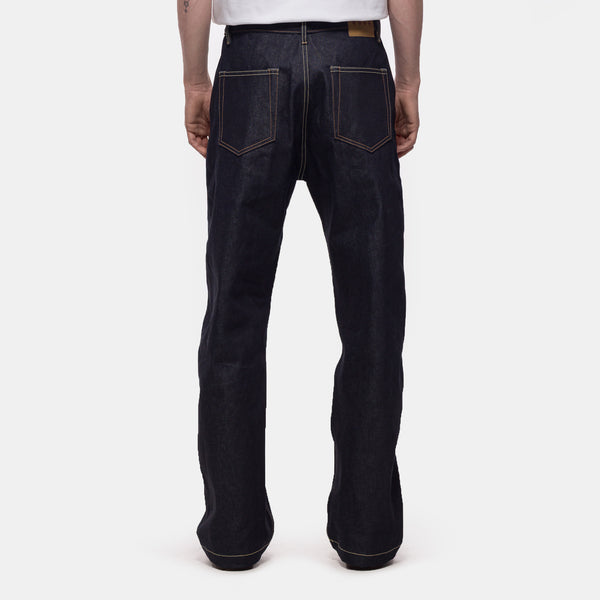 Javier Wide Leg Selvedge Jean in Indigo Blue