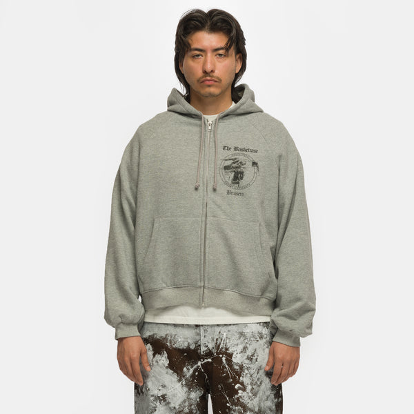 Bruisers Thermal Lined Zip Up Hoodie in Grey - Basketcase Gallery