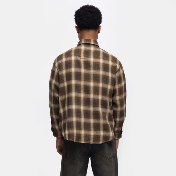 Hench Plaid Evening Shirt in Brown/Multi - Basketcase Gallery