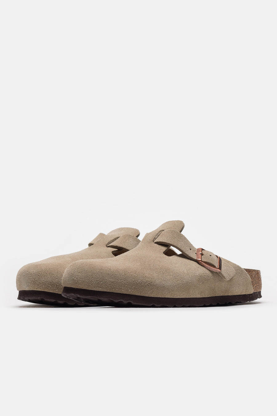 Birkenstock Boston Narrow Fit Mule in Taupe - Notre
