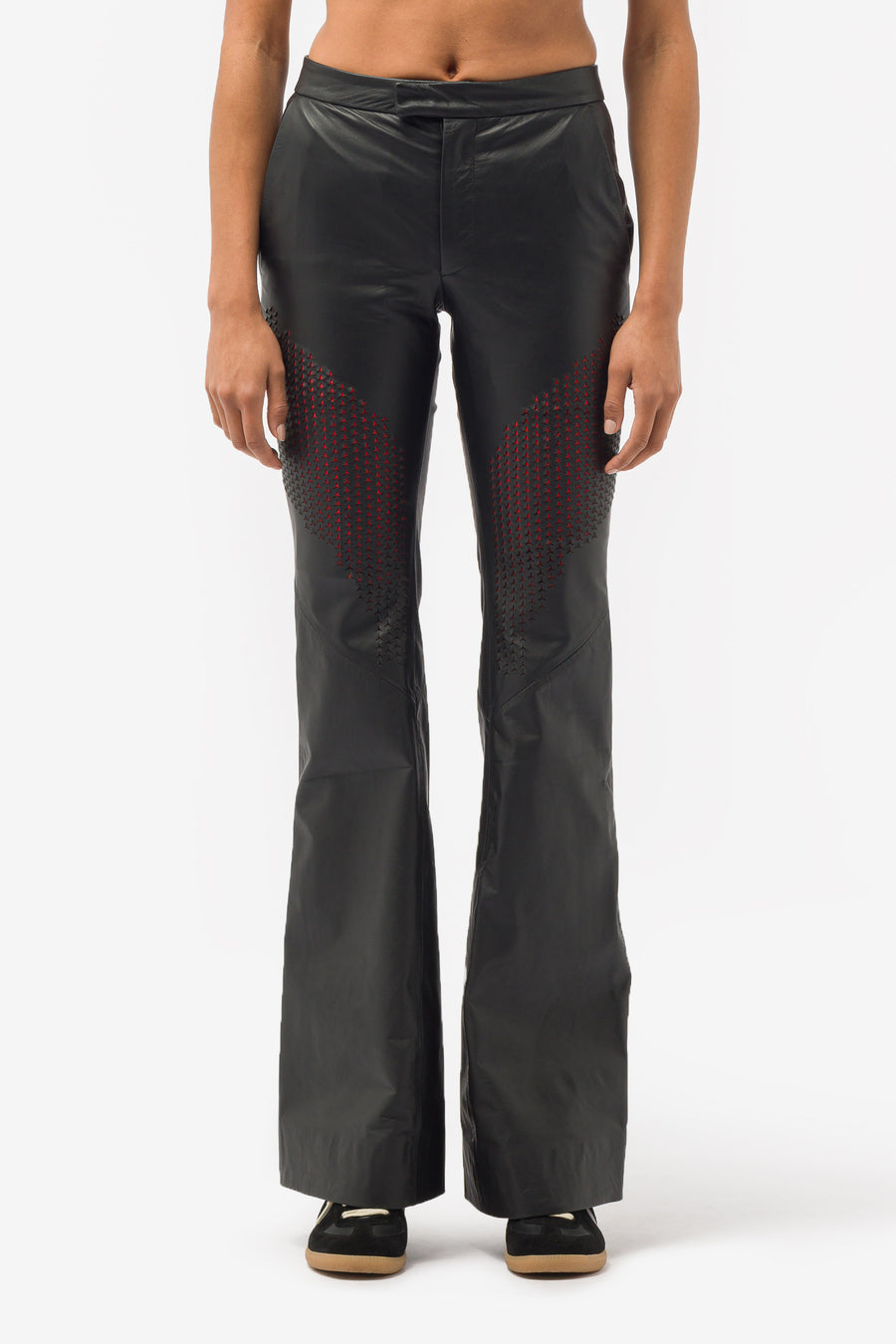Chet Lo Tire Trouser in Black/Red - Notre