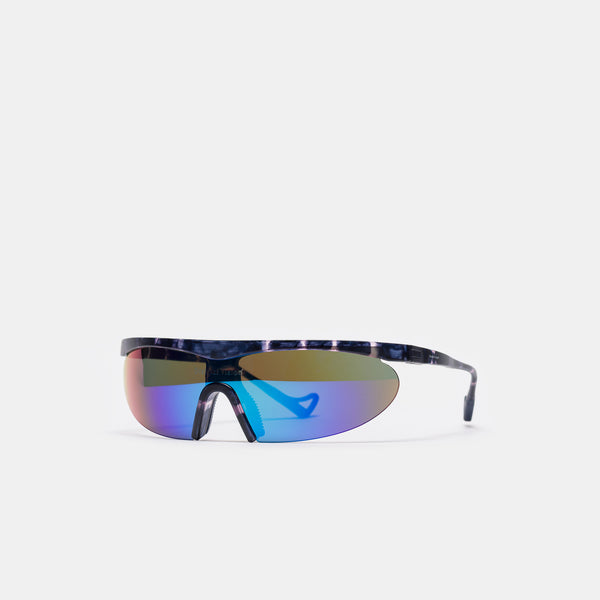 Koharu Eclipse Sunglasses in Navy Pink Mosaic/D+ Blue Mirror