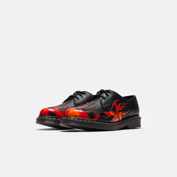 1461 Flame 3 Eye Shoe in Black/Vibrant Red/Yellow Overdrive/Multi Arca