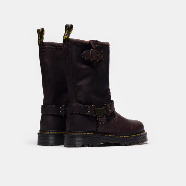 Anistone Hi Leather Biker Boots in Black | Dr. Martens