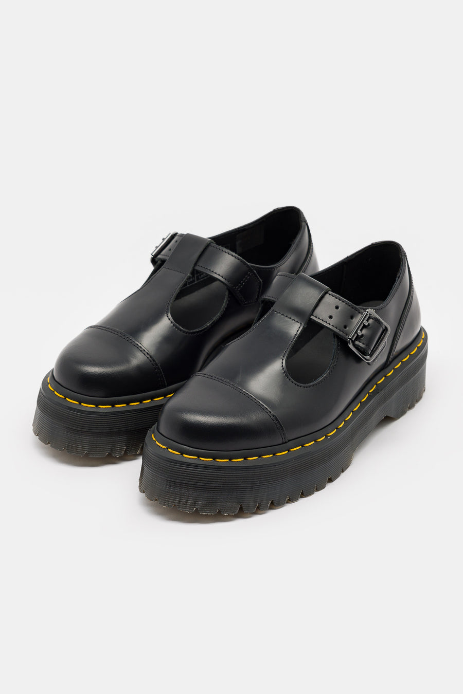 Dr. Martens Bethan Polished Smooth Leather Platform Mary Janes in Black - Notre