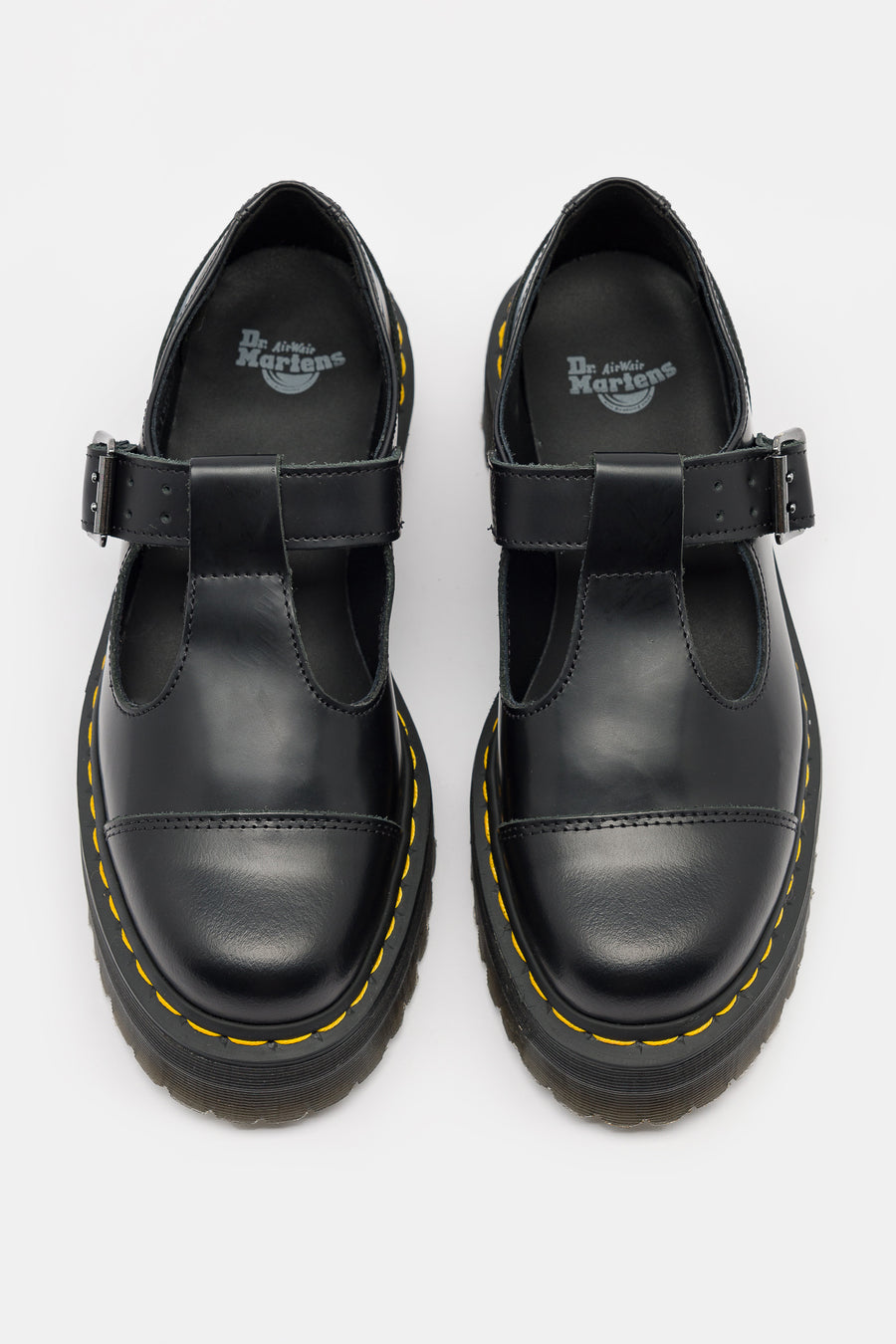 Dr. Martens Bethan Polished Smooth Leather Platform Mary Janes in Black - Notre