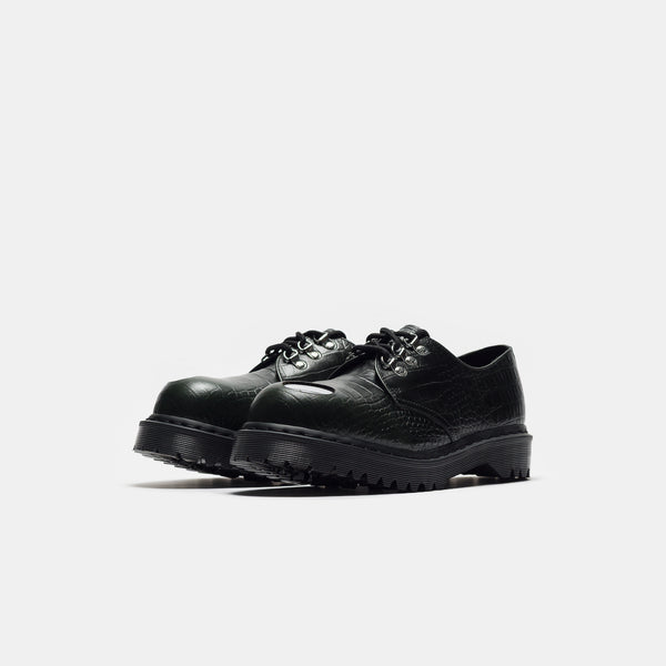 1461 Steel Toe Croc Emboss Shoe in Forest Green
