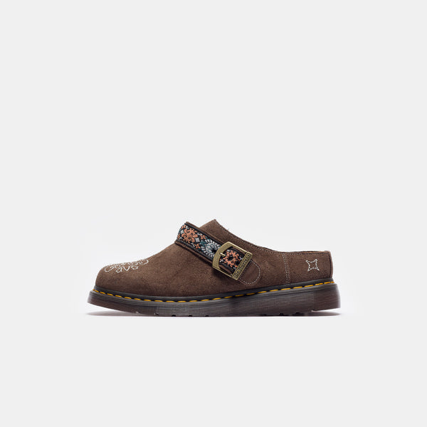 Isham Suede Jacquard Mule in Brown - Dr. Martens