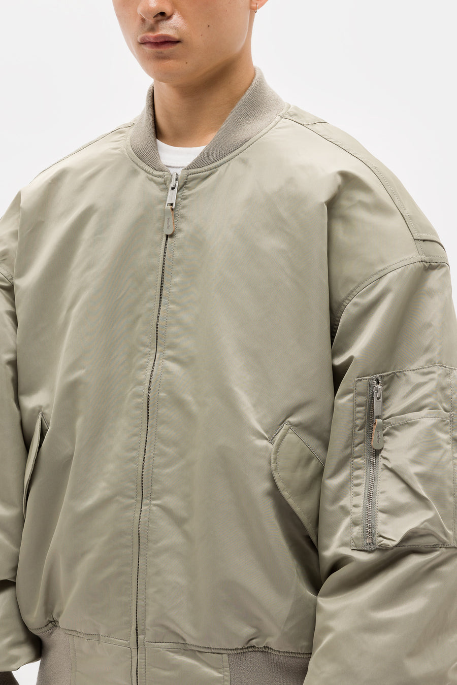 Entire Studios Broad Bomber Jacket in Light Olive - Notre