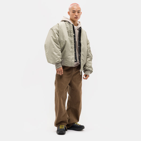 Entire Studios Broad Bomber Jacket in Light Olive Entire Studios Broad Bomber Jacket in Light Olive