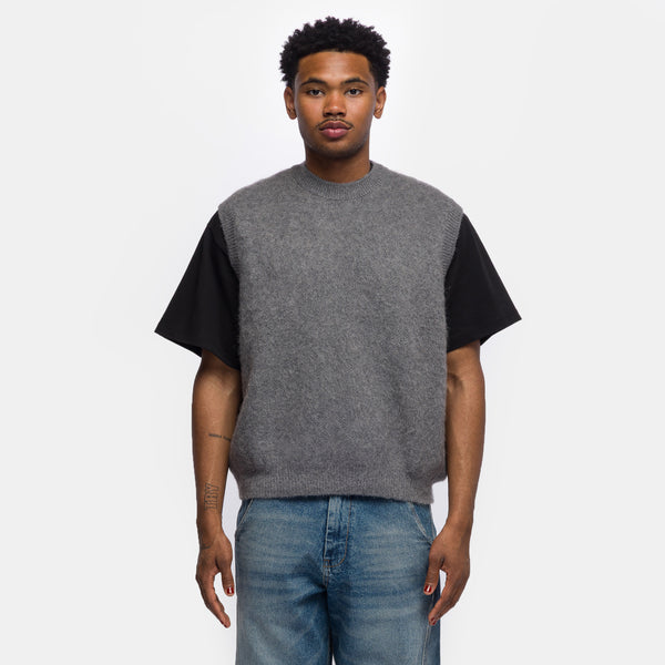 Alpaca Knit Vest in Grey - Estudio Niksen