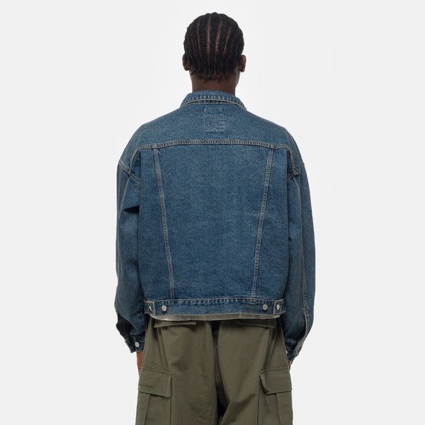 【SUBLATIONS】DENIM BOX TRUCKER JACKET .13 Hotmiss Men's Denim Jacket Casual Button Down Trucker Jacket