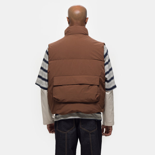 Down Puffer Vest in Dark Brown