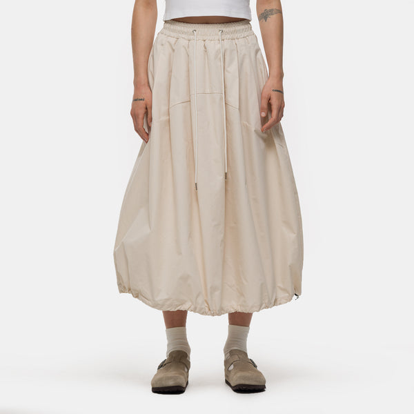Pintuck Balloon Skirt in Ivory