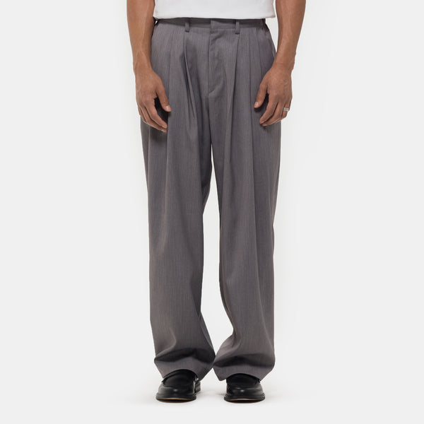 Pintuck Wide Trouser in Grey - Estudio Niksen