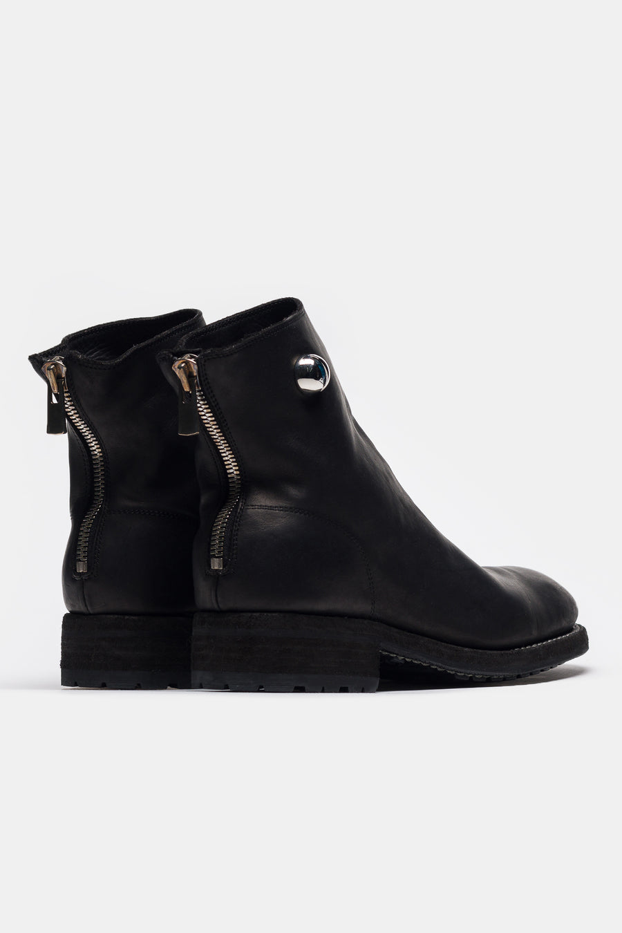 UNDERCOVER Undercover 966V_EYE Calf Leather Back Zip Boot in Black - Notre