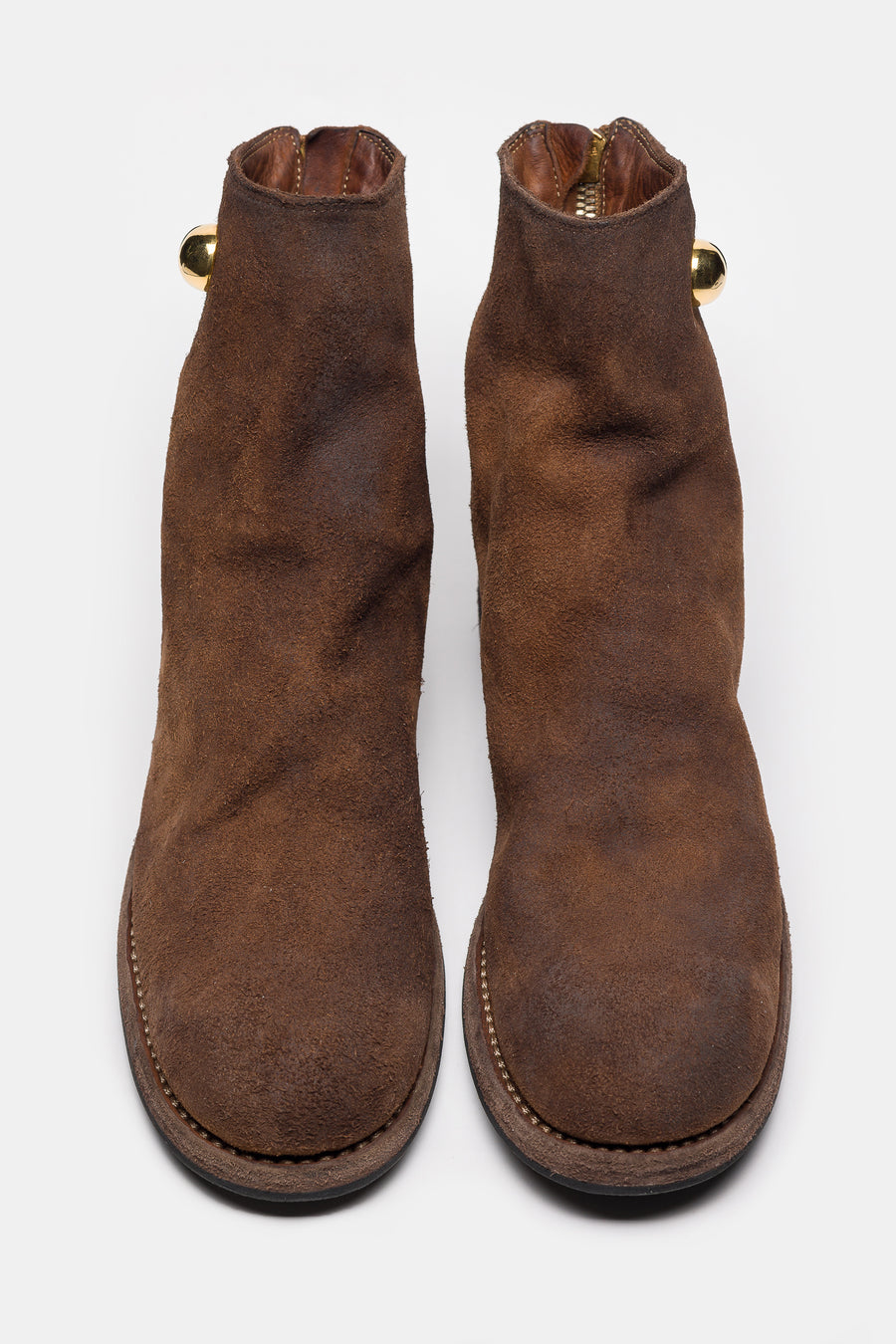 UNDERCOVER Undercover 966V_EYE Reverse Horse Leather Back Zip Boot in Brown - Notre