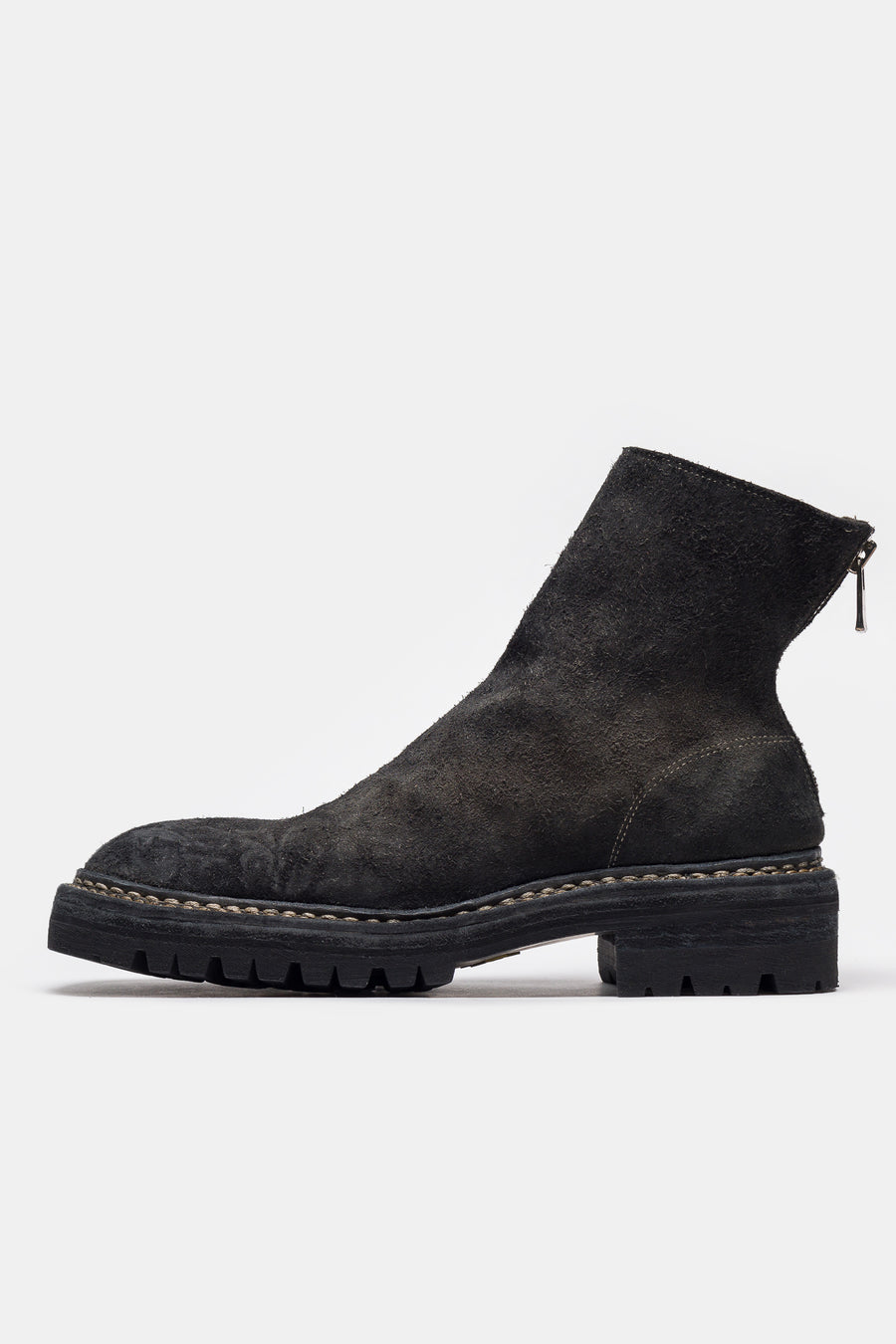 UNDERCOVER Undercover x Nonnative 996V_UN Reverse Horse Leather Back Zip Boot in Charcoal - Notre