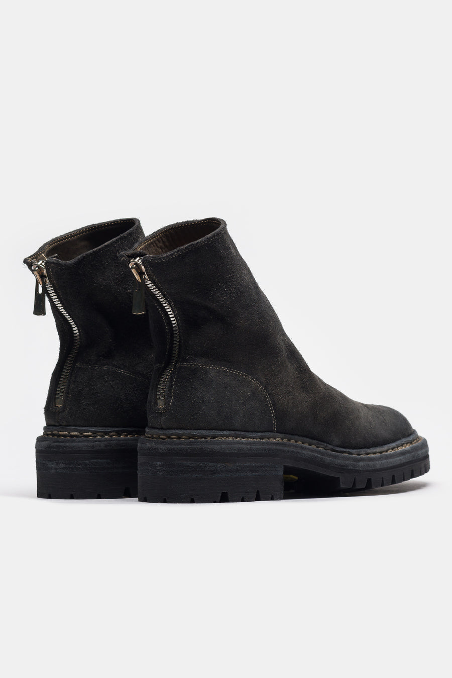 UNDERCOVER Undercover x Nonnative 996V_UN Reverse Horse Leather Back Zip Boot in Charcoal - Notre