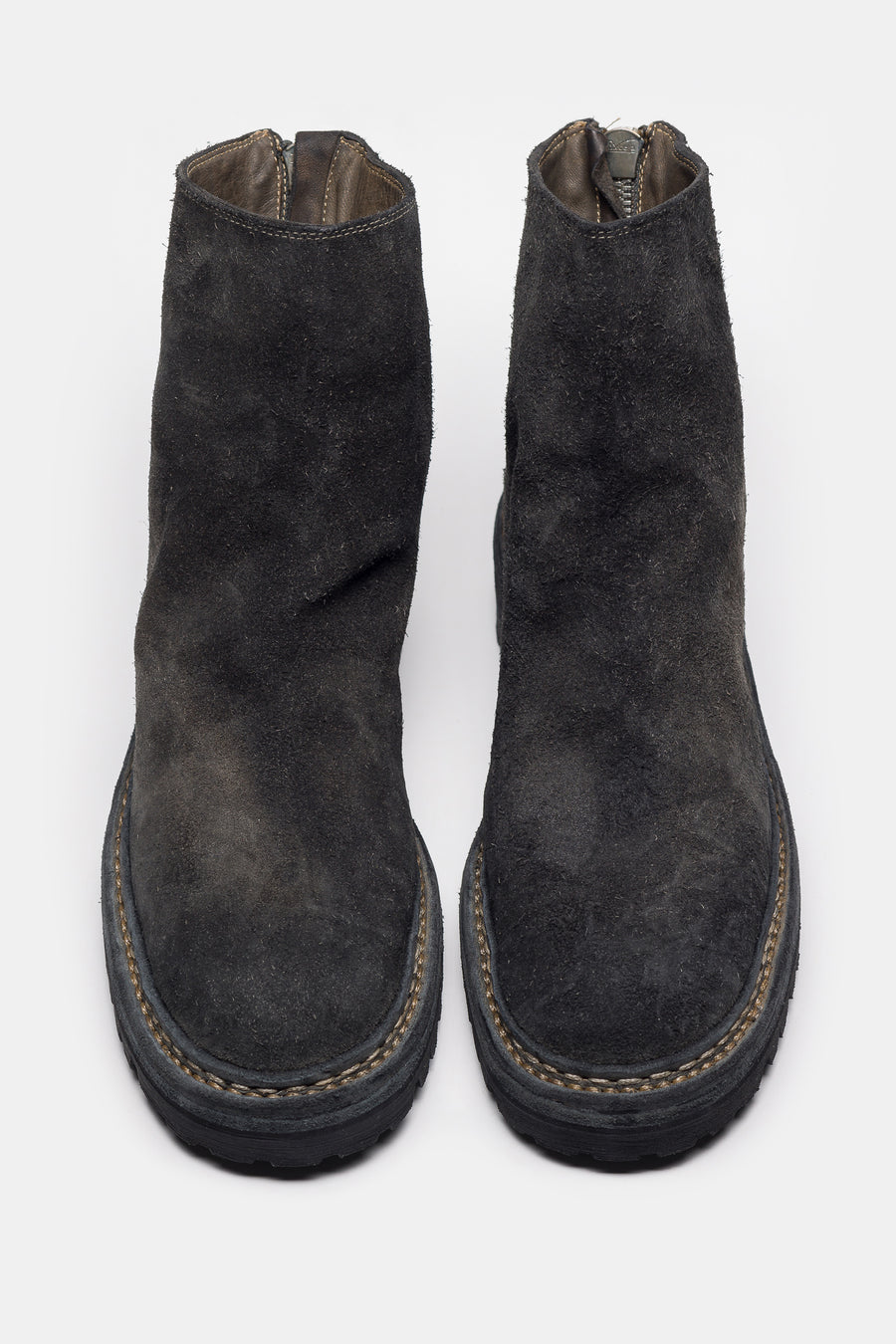 UNDERCOVER Undercover x Nonnative 996V_UN Reverse Horse Leather Back Zip Boot in Charcoal - Notre