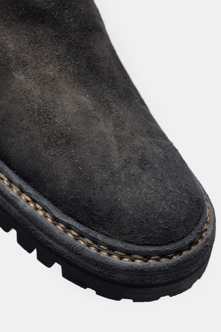 UNDERCOVER Undercover x Nonnative 996V_UN Reverse Horse Leather Back Zip Boot in Charcoal - Notre