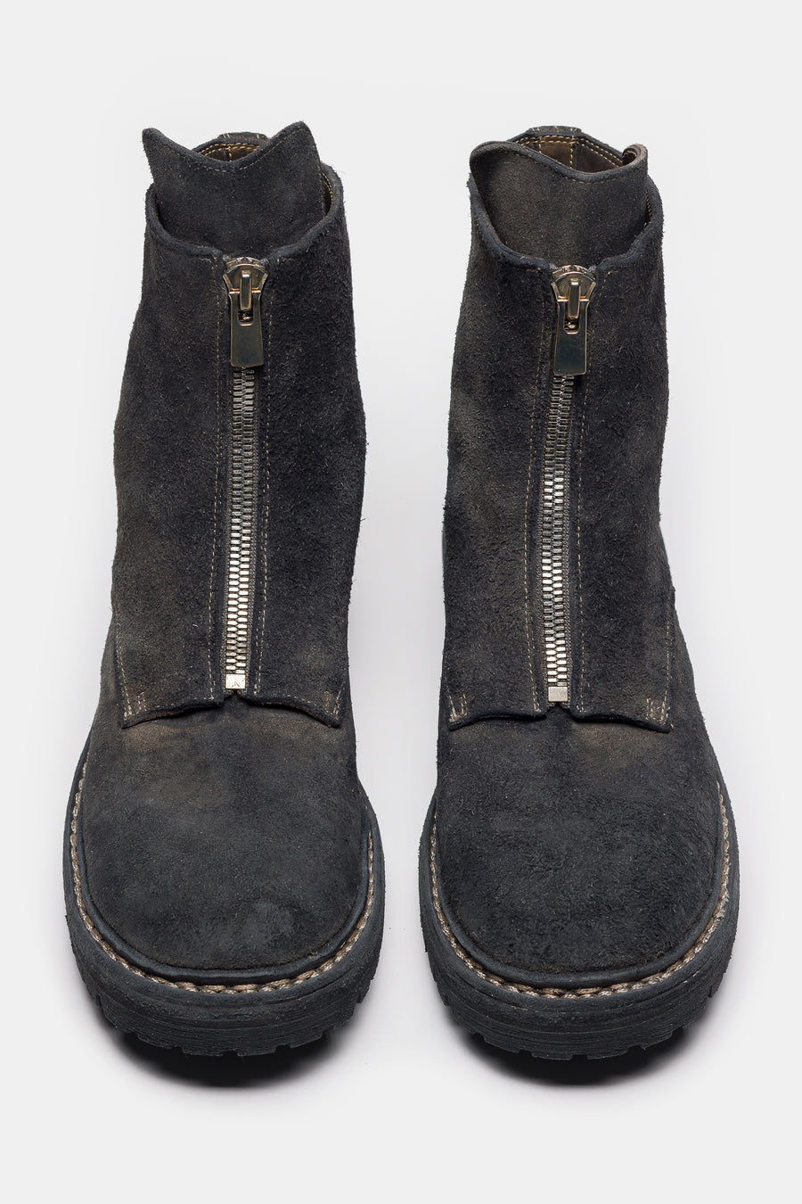 UNDERCOVER Undercover x Nonnative GR06FRV_N Reverse Horse Leather Center Zip Boot in Charcoal - Notre
