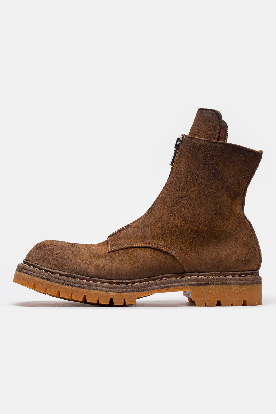 UNDERCOVER Undercover x Nonnative GR06FRV_N Reverse Horse Leather Center Zip Boot in Light Brown - Notre