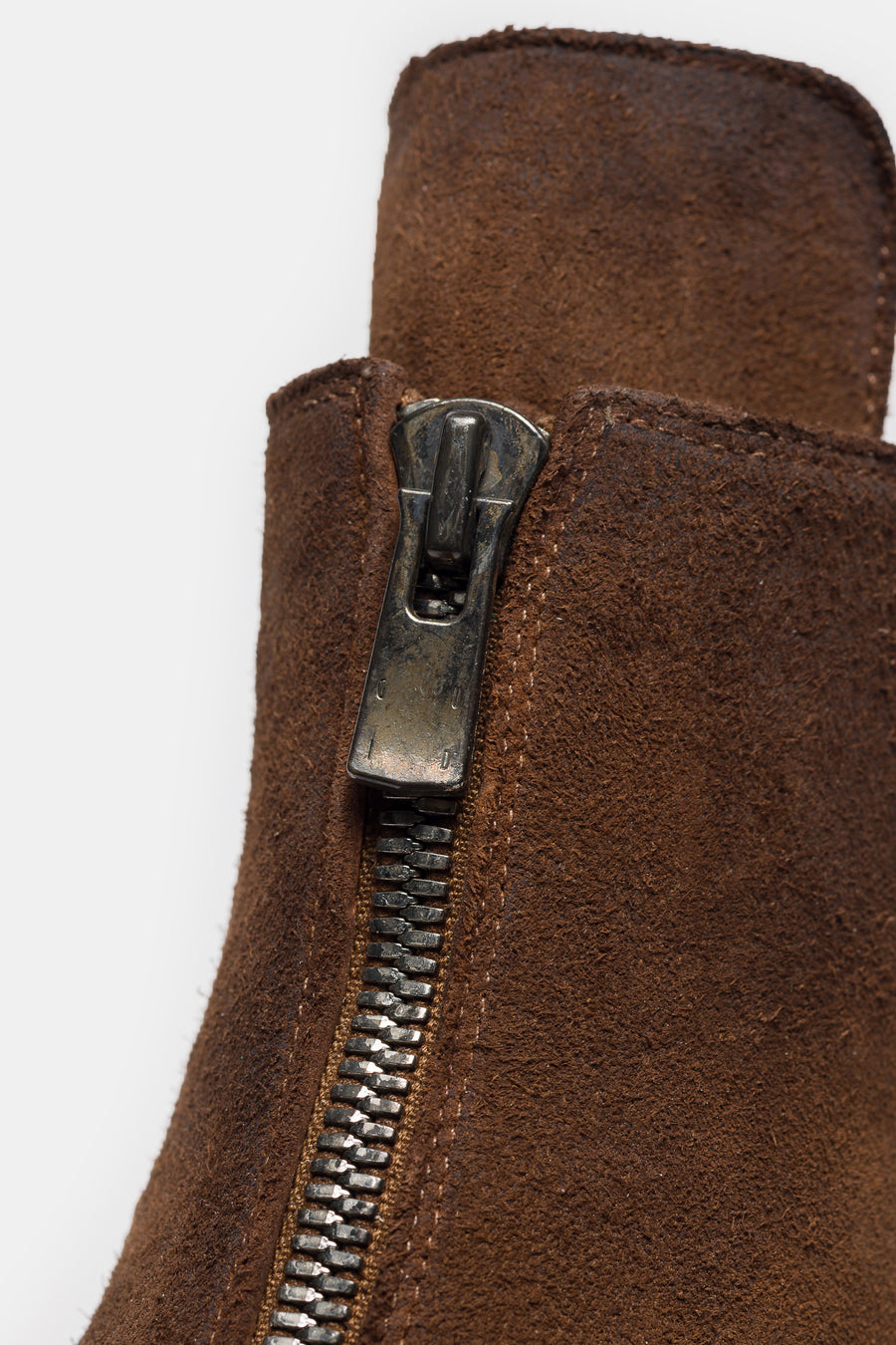 UNDERCOVER Undercover x Nonnative GR06FRV_N Reverse Horse Leather Center Zip Boot in Light Brown - Notre