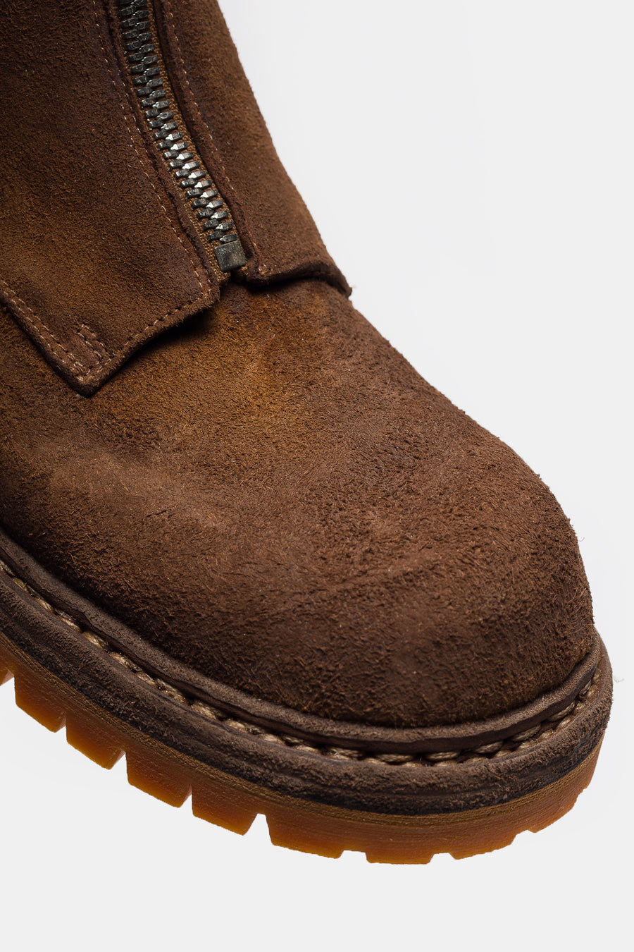 UNDERCOVER Undercover x Nonnative GR06FRV_N Reverse Horse Leather Center Zip Boot in Light Brown - Notre