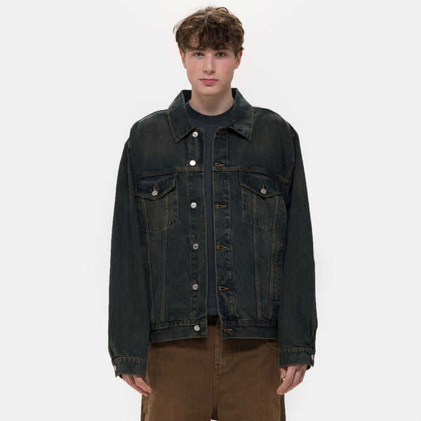 Bold Denim Jacket in Blue/Green - HOPE