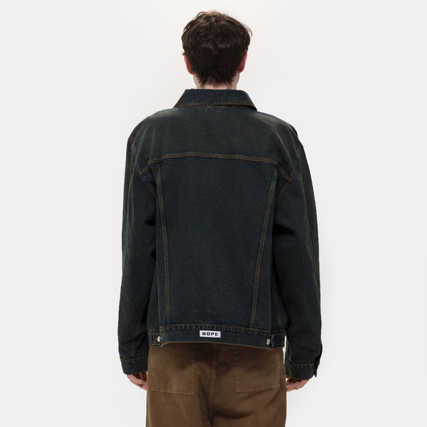 Bold Denim Jacket in Blue/Green - HOPE