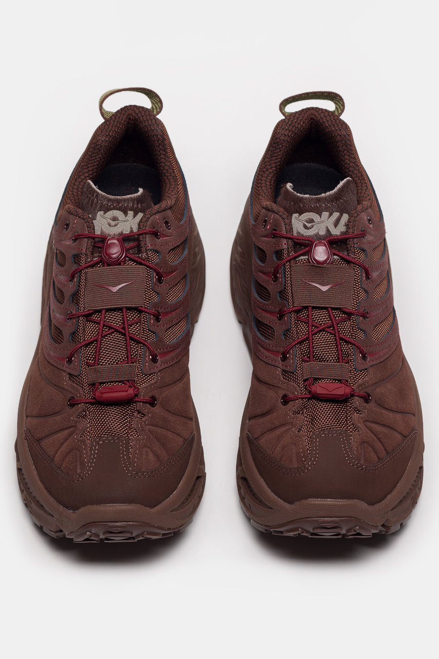 HOKA Stinson Evo OG TP Sneaker in Cold Brew/Varsity Burgundy - Notre