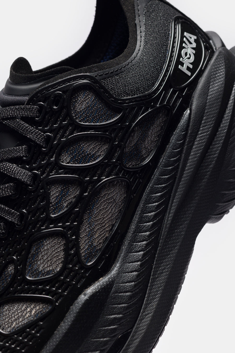 HOKA Mach X Caged Sneaker in Black/ Midnight Blue - Notre