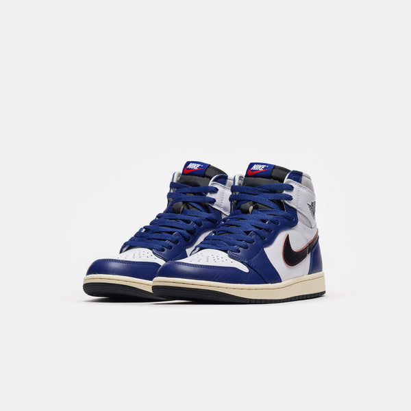 red blue and white air jordan 1