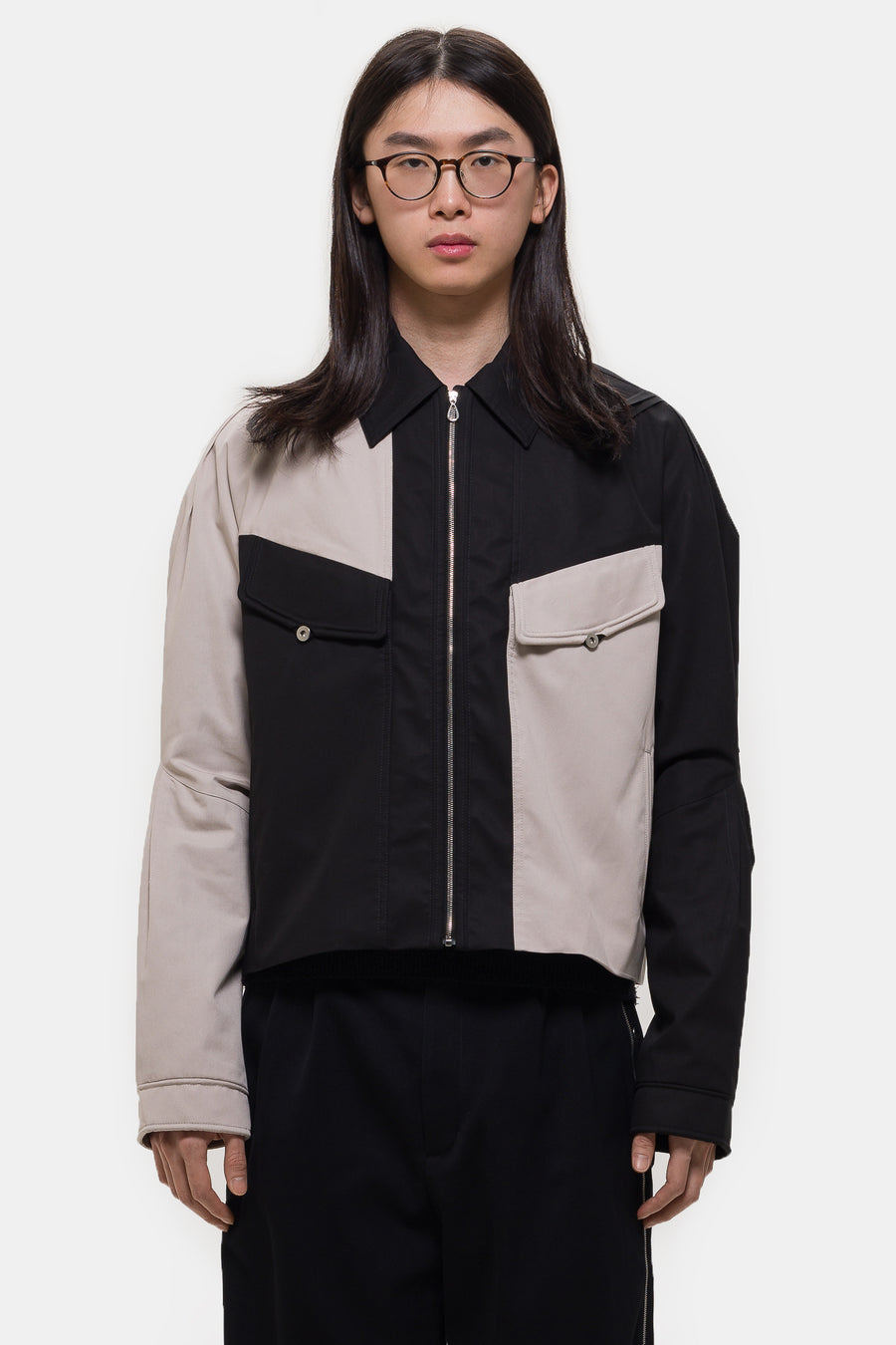 KIKO KOSTADINOV Alec K-Dart Blouson Jacket in Seedpearl/Black Sable - Notre