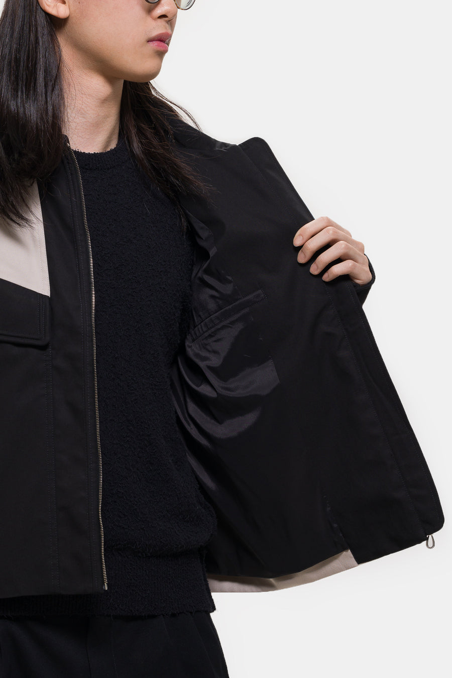 KIKO KOSTADINOV Alec K-Dart Blouson Jacket in Seedpearl/Black Sable - Notre