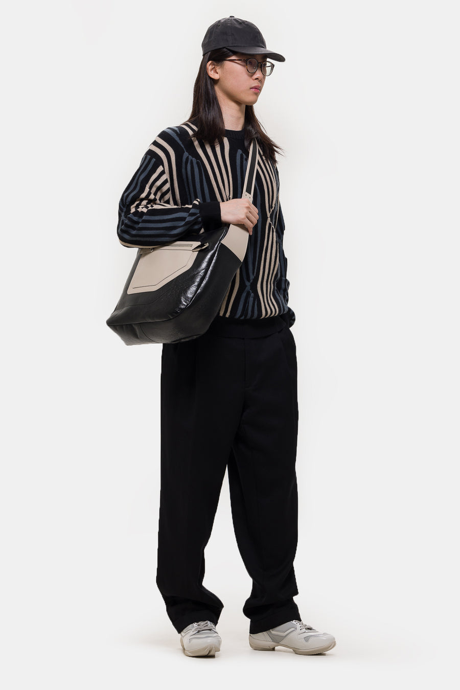 KIKO KOSTADINOV Deultum Leather Bag in Black/Beige - Notre