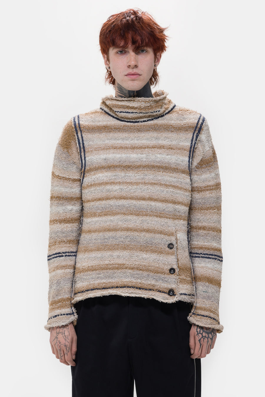 KIKO KOSTADINOV Scarpitta Knit Sweater in Beige/Grey - Notre
