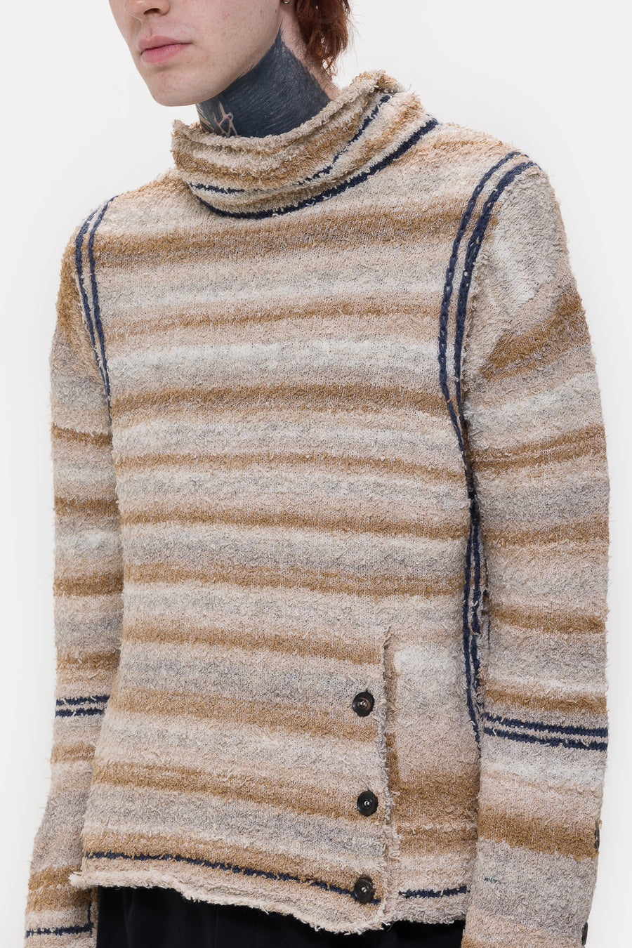 KIKO KOSTADINOV Scarpitta Knit Sweater in Beige/Grey - Notre