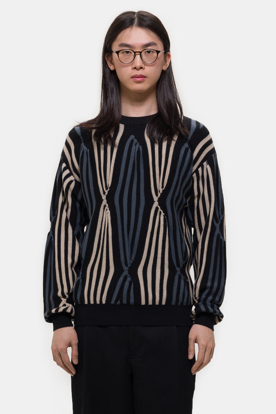 KIKO KOSTADINOV Solix Jumper in Black/Beige/Green Grey - Notre