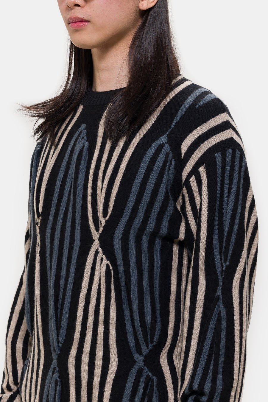 KIKO KOSTADINOV Solix Jumper in Black/Beige/Green Grey - Notre