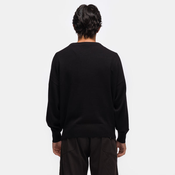 Vig Multi Collar Jumper in Black/Cream/Pine