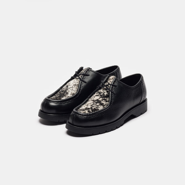 Padrini Moc Toe Shoe in Black/Beige - Kleman